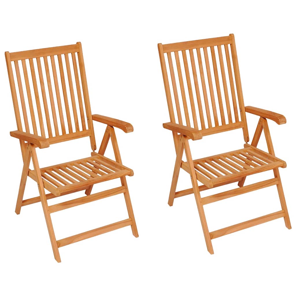 Vidaxl tuinstoelen 2 st met crèmekleurige kussens massief teakhout