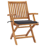 Vidaxl tuinstoelen 2 st met antracietkleurige kussens massief teakhout