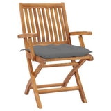 Vidaxl tuinstoelen 2 st met grijze kussens massief teakhout