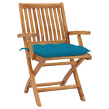 Vidaxl tuinstoelen 2 st met lichtblauwe kussens massief teakhout