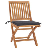 Vidaxl tuinstoelen 2 st met antracietkleurige kussens massief teakhout