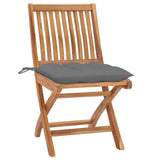 Vidaxl tuinstoelen 2 st met grijze kussens massief teakhout