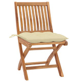 Vidaxl tuinstoelen 2 st met crèmewitte kussens massief teakhout