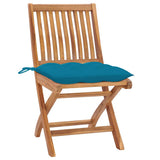 Vidaxl tuinstoelen 2 st met lichtblauwe kussens massief teakhout