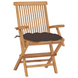 Vidaxl tuinstoelen 2 st met taupe kussens massief teakhout