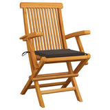 Vidaxl tuinstoelen 3 st met taupe kussens massief teakhout