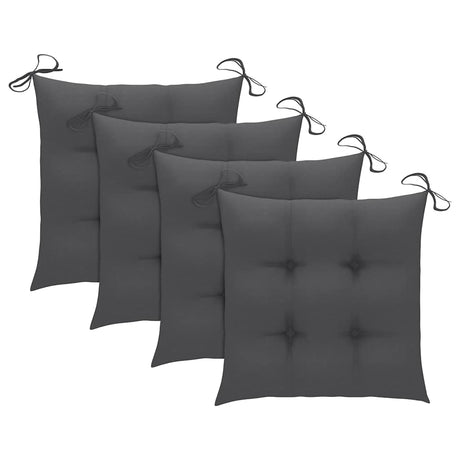 Vidaxl klapstoelen met antracietkleurige kussens, 3 stuks, massief teakhout