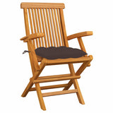 Vidaxl tuinstoelen 3 st met taupe kussens massief teakhout