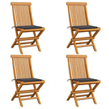 Vidaxl tuinstoelen 4 st met antracietkleurige kussens massief teakhout