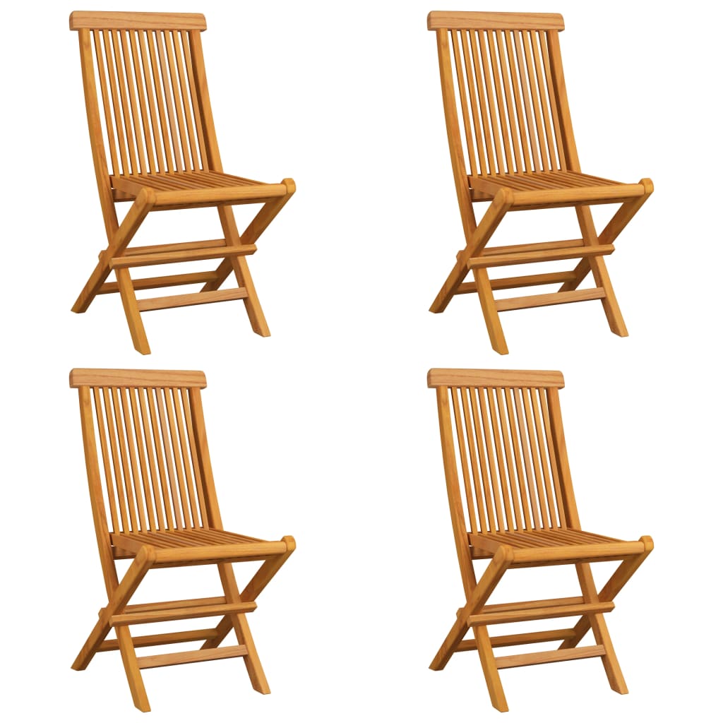 Vidaxl tuinstoelen 4 st met antracietkleurige kussens massief teakhout