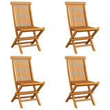 Vidaxl tuinstoelen 4 st met lichtblauwe kussens massief teakhout