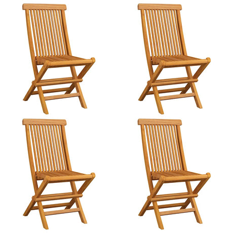 Vidaxl klapstoelen met rode kussens, 4 stuks, massief teakhout