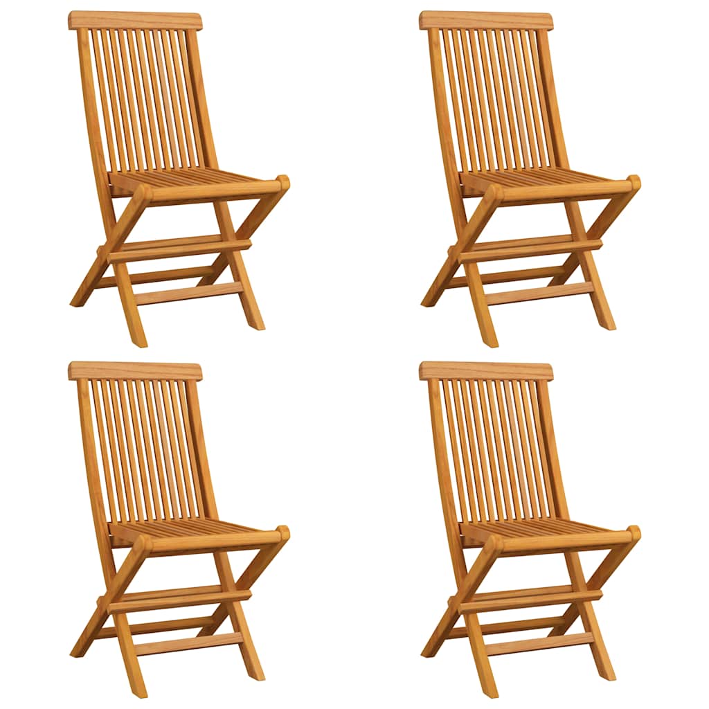 Vidaxl tuinstoelen 4 st met taupe kussens massief teakhout