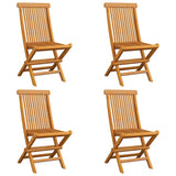 Vidaxl tuinstoelen 4 st met taupe kussens massief teakhout