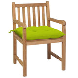 Vidaxl tuinstoelen 2 st met heldergroene kussens massief teakhout