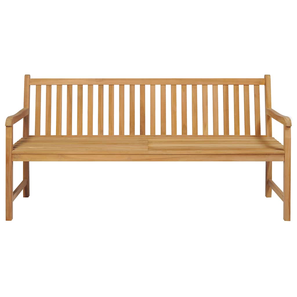 Vidaxl tuinbank met taupe kussen 175 cm massief teakhout