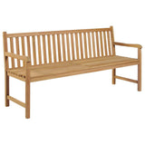 Vidaxl tuinbank met crèmewit kussen 175 cm massief teakhout