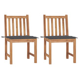 Vidaxl tuinstoelen 2 st met kussens massief teakhout