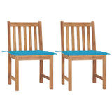 Vidaxl tuinstoelen 2 st met kussens massief teakhout
