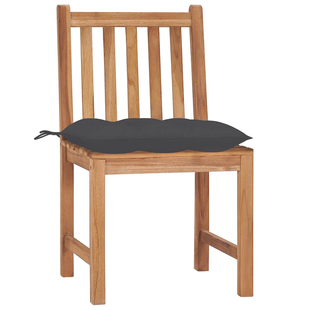 Vidaxl tuinstoelen 2 st met kussens massief teakhout