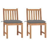 Vidaxl tuinstoelen 2 st met kussens massief teakhout
