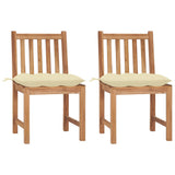 Vidaxl tuinstoelen 2 st met kussens massief teakhout