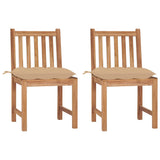 Vidaxl tuinstoelen 2 st met kussens massief teakhout