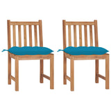 Vidaxl tuinstoelen 2 st met kussens massief teakhout
