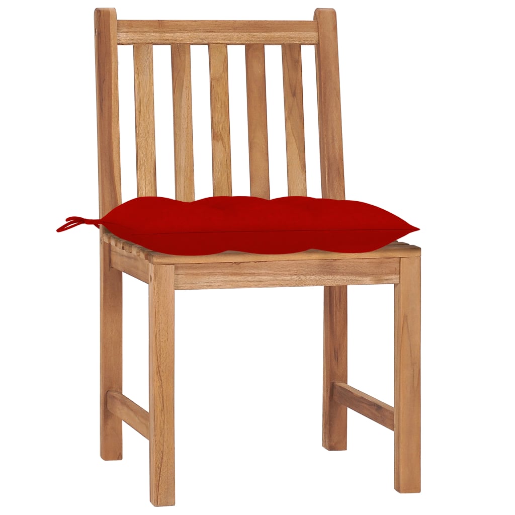 Vidaxl tuinstoelen 2 st met kussens massief teakhout