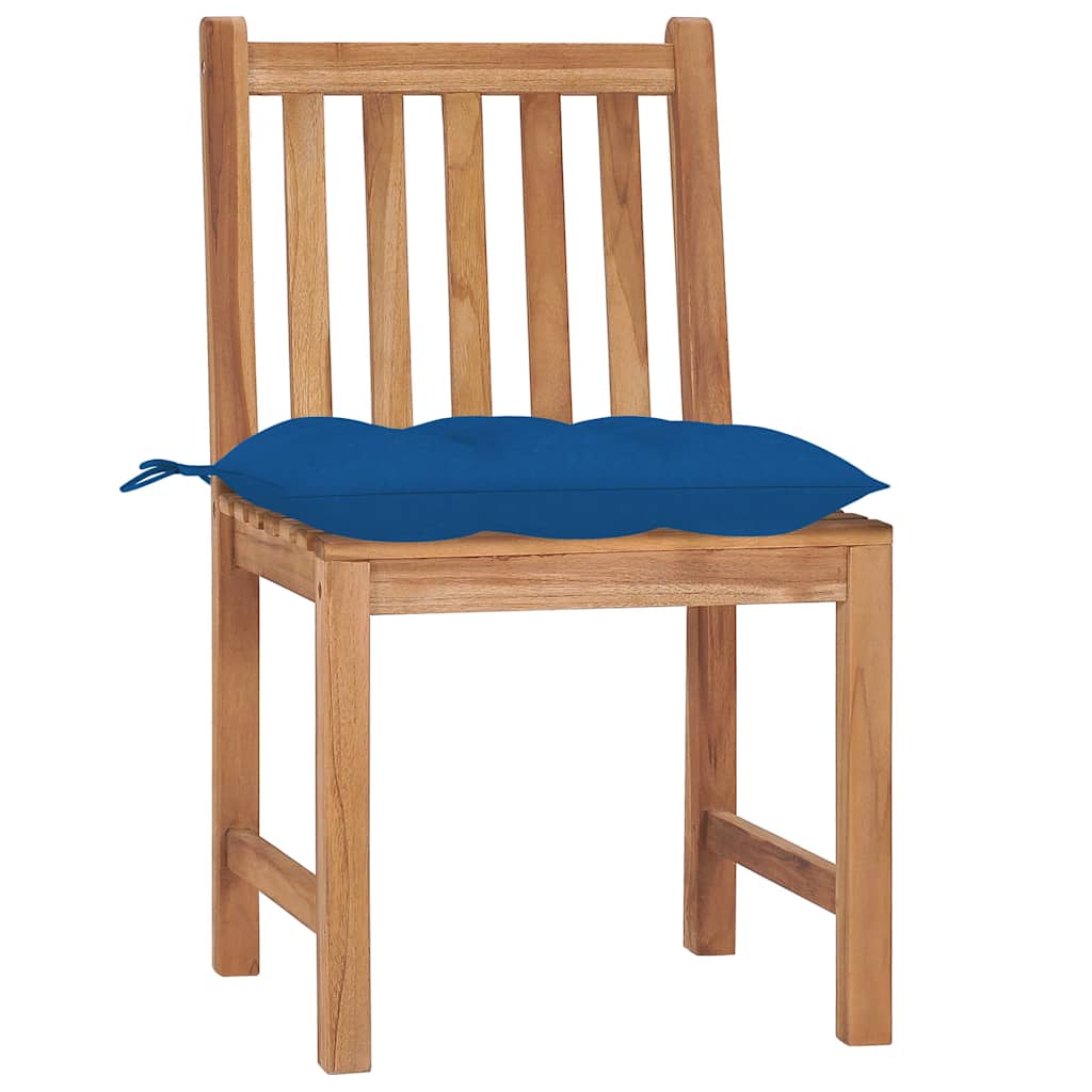 Vidaxl tuinstoelen 2 st met kussens massief teakhout
