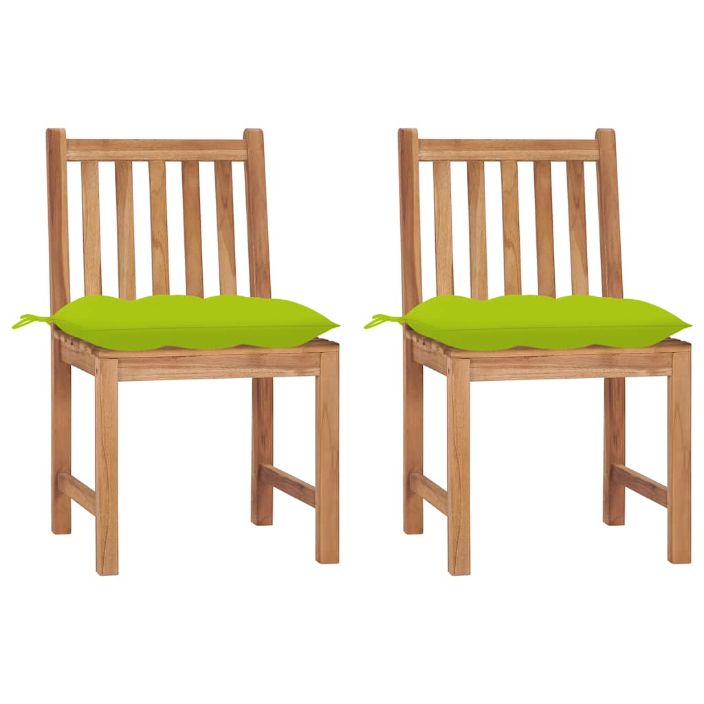 Vidaxl tuinstoelen 2 st met kussens massief teakhout