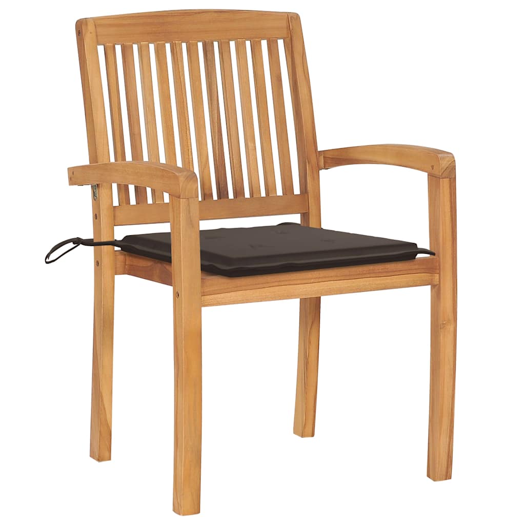 Vidaxl tuinstoelen 2 st met taupe kussens massief teakhout