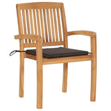 Vidaxl tuinstoelen 2 st met taupe kussens massief teakhout