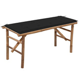 Vidaxl tuinbank inklapbaar met kussen 118 cm bamboe