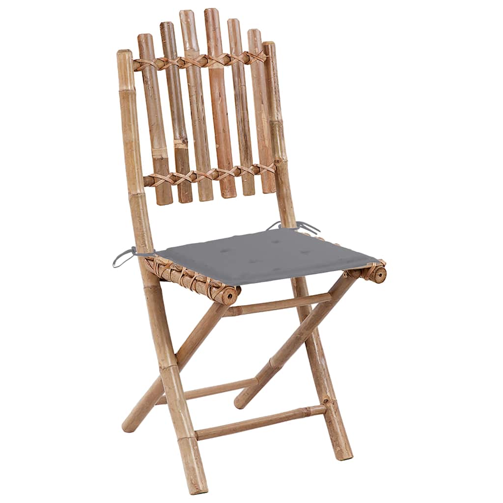 Vidaxl tuinstoelen 2 st inklapbaar met kussens bamboe
