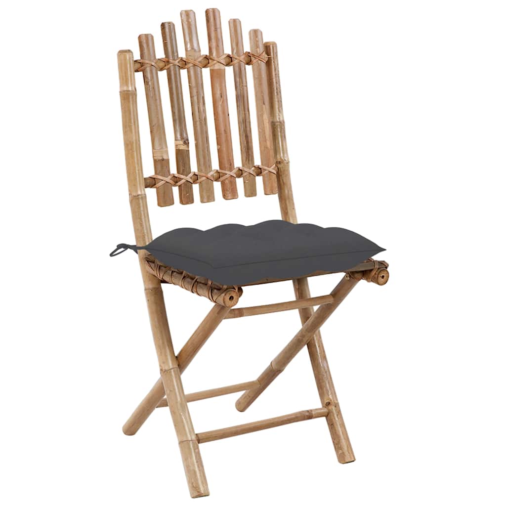 Vidaxl tuinstoelen 2 st inklapbaar met kussens bamboe