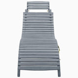 Vidaxl ligbed met kussen massief acaciahout grijs