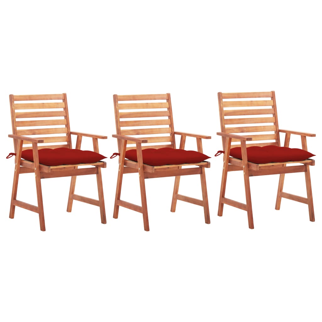 Vidaxl tuinstoelen 3 st met kussens massief acaciahout