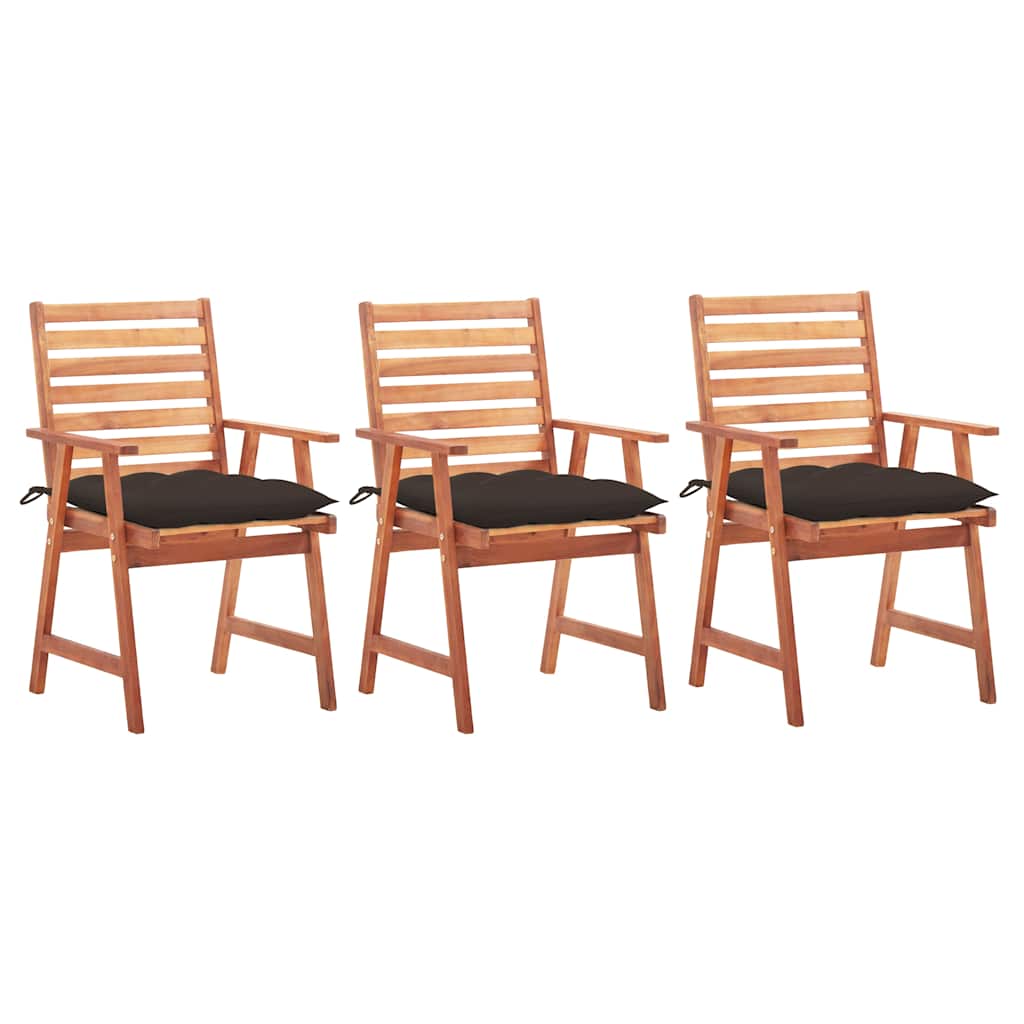 Vidaxl tuinstoelen 3 st met kussens massief acaciahout