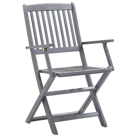 Vidaxl set van 2 klapstoelen met kussens, gemaakt van massief acaciahout.