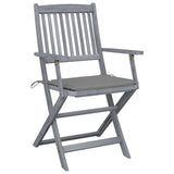 Vidaxl tuinstoelen 4 st inklapbaar met kussens massief acaciahout