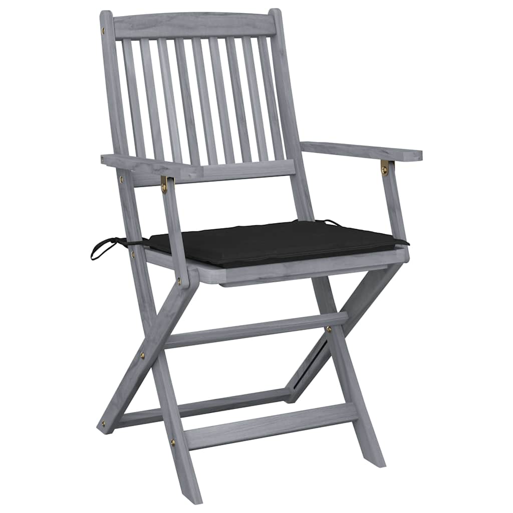 Vidaxl tuinstoelen 4 st inklapbaar met kussens massief acaciahout