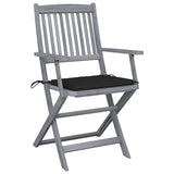Vidaxl tuinstoelen 4 st inklapbaar met kussens massief acaciahout