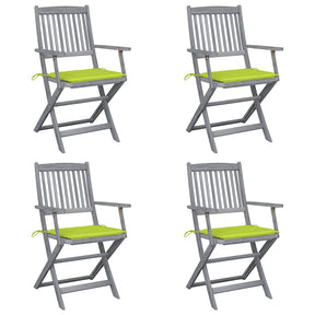 Vidaxl tuinstoelen 4 st inklapbaar met kussens massief acaciahout