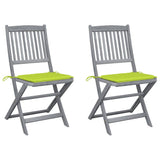 Vidaxl tuinstoelen 2 st inklapbaar met kussens massief acaciahout