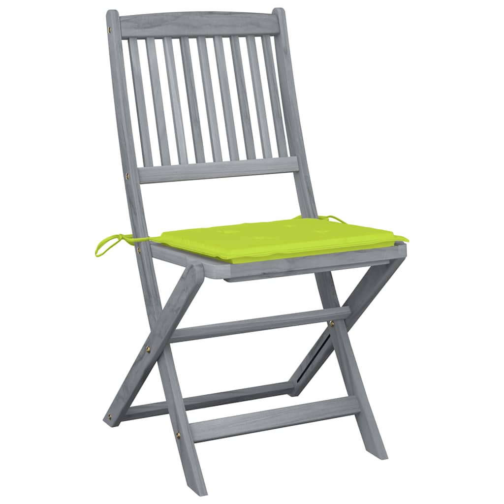 Vidaxl tuinstoelen 2 st inklapbaar met kussens massief acaciahout