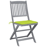 Vidaxl tuinstoelen 2 st inklapbaar met kussens massief acaciahout
