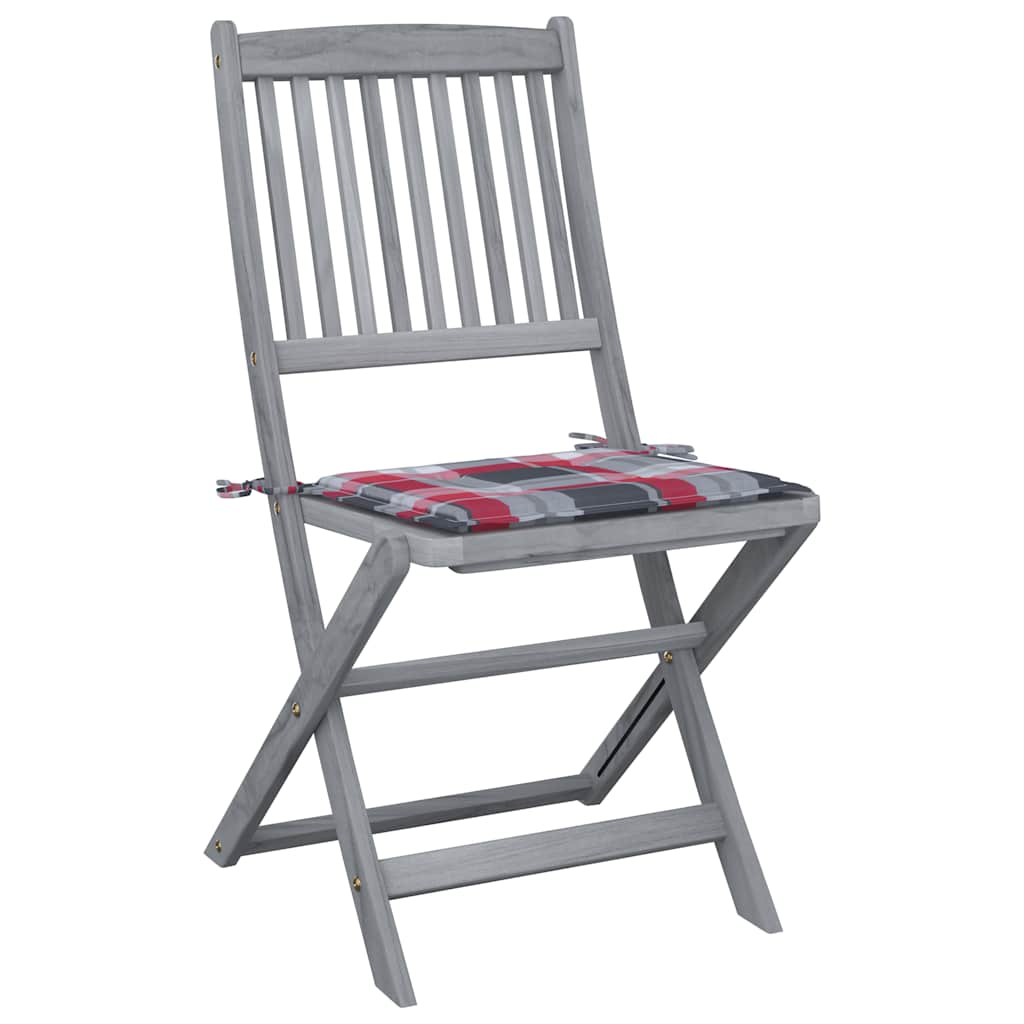 Vidaxl tuinstoelen 2 st inklapbaar met kussens massief acaciahout
