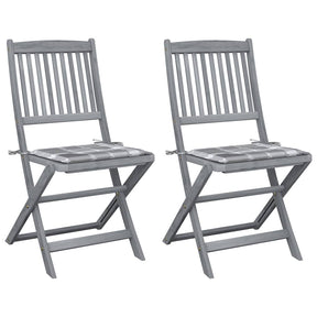 Vidaxl tuinstoelen 2 st inklapbaar met kussens massief acaciahout