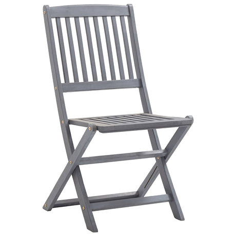 Vidaxl set van 2 klapstoelen met kussens, gemaakt van massief acaciahout.
